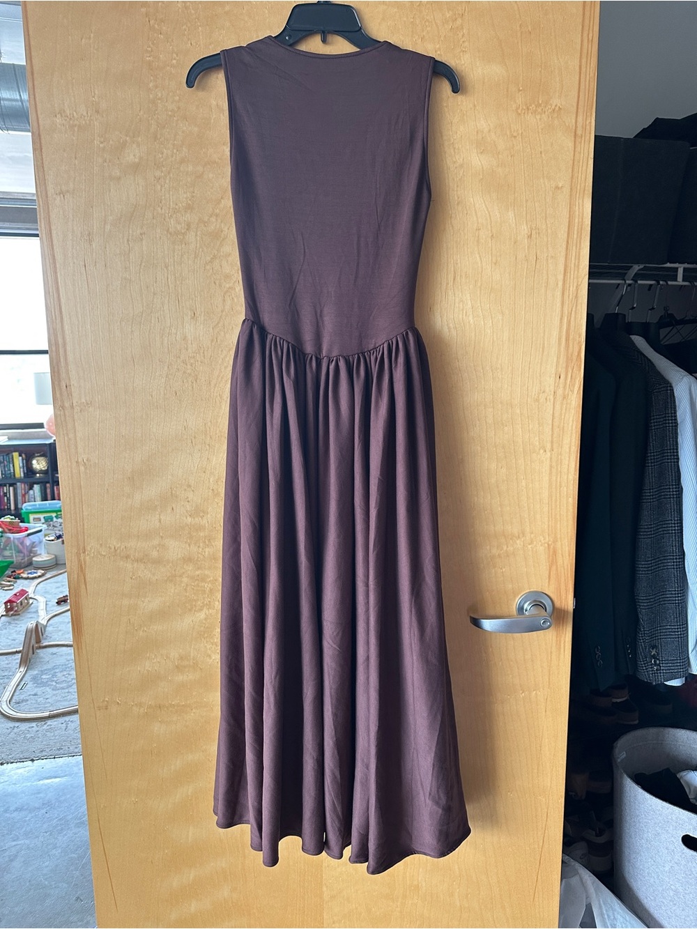 Meshki Sharon Scuba Jersey Midi Dress Cacao Brown, S - NWT - Picture 5 of 6
